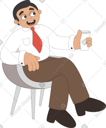 Boss with coffee PNG, SVG