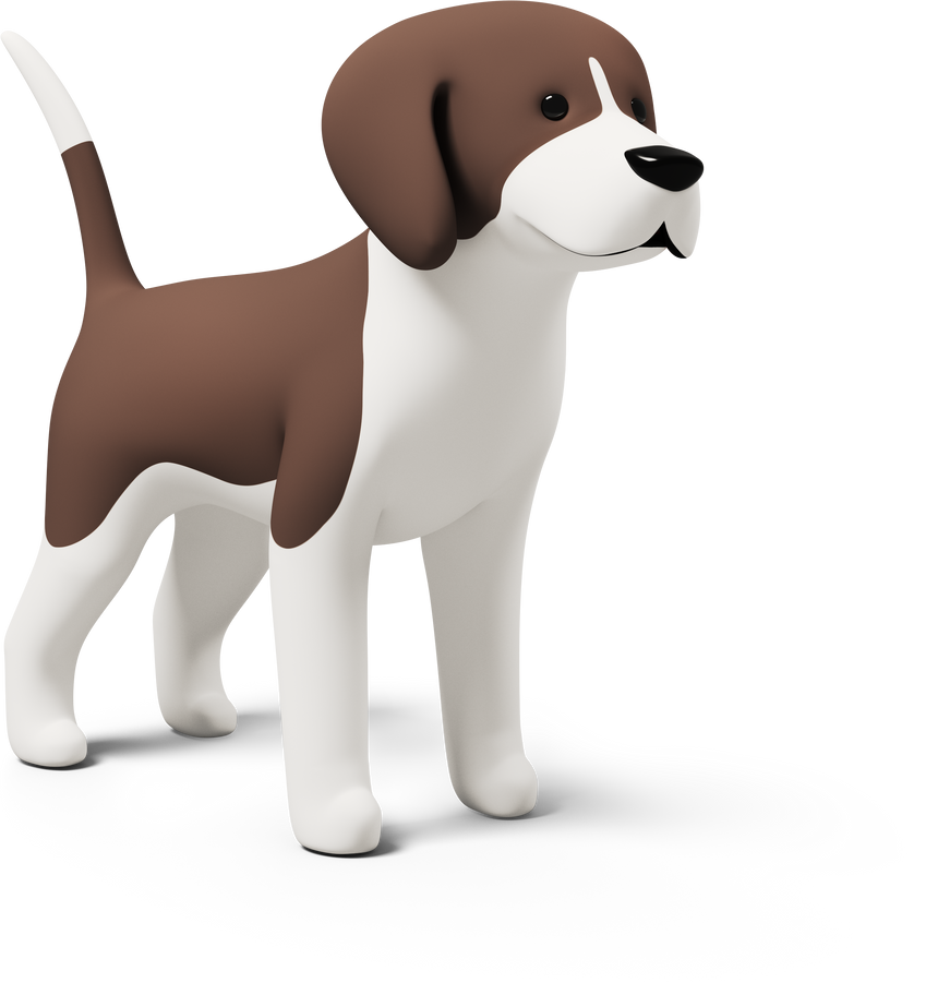 side view of a beagle dog Illustration in PNG, SVG