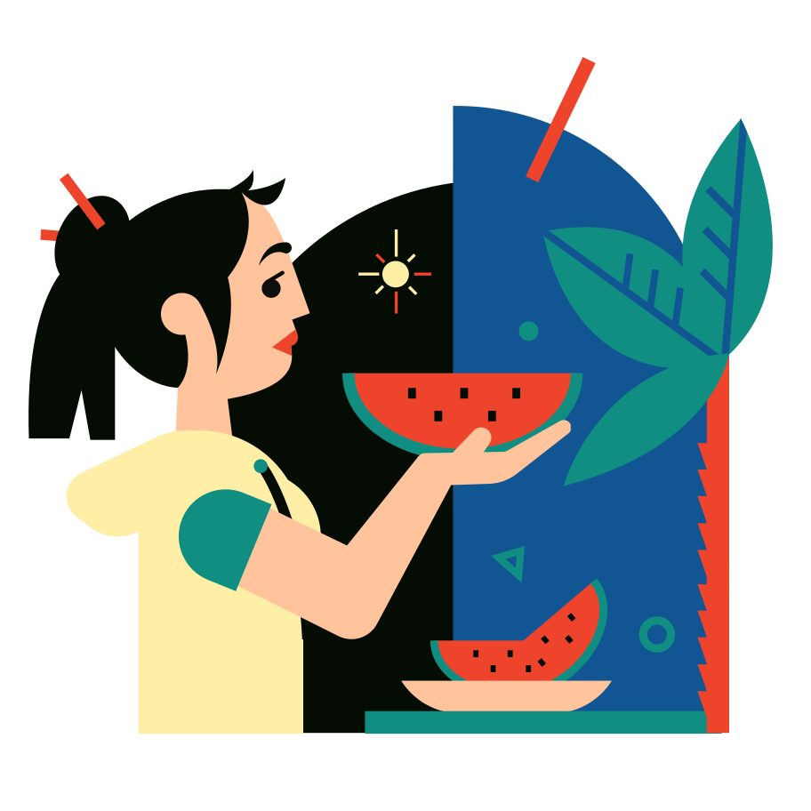 Watermelon Season Illustration in PNG, SVG