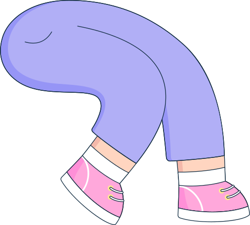 legs in purple pants Illustration in PNG, SVG