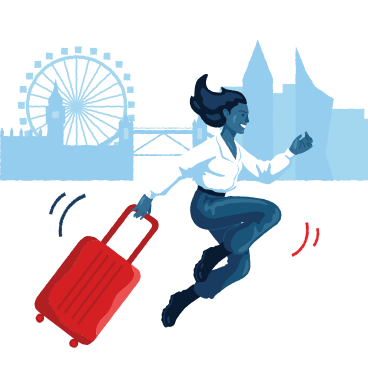 Woman going to london on vacation PNG, SVG