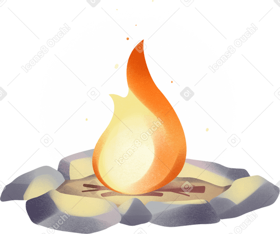 campfire with stones around Illustration in PNG, SVG