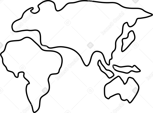 white world map with continents PNG, SVG