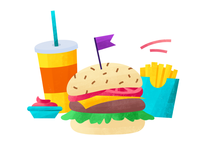 Fast food插图、图像，PNG、SVG格式。