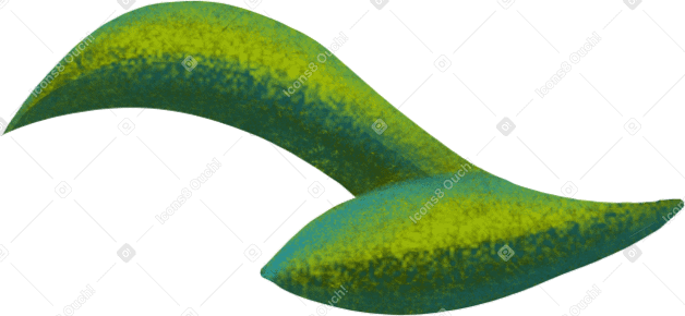 two curved green leaves Illustration in PNG, SVG
