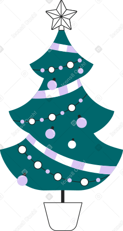 elegant christmas tree Illustration in PNG, SVG