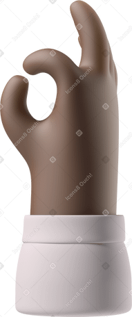 3D Okサインを示す黒い肌の手 PNG、SVG