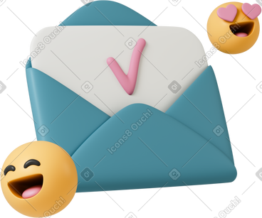 Envelope with emoji PNG, SVG