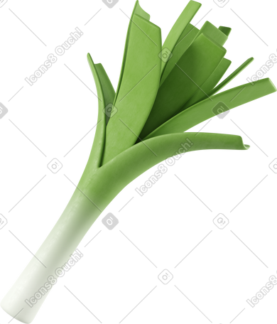 3D leek PNG, SVG