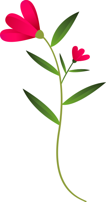 Gebogener zweig mit zwei rosa blüten PNG, SVG