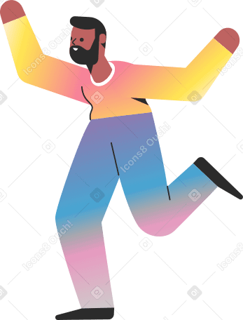 happy man dancing PNG, SVG
