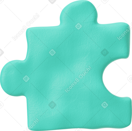 3D Green blue puzzle piece PNG, SVG