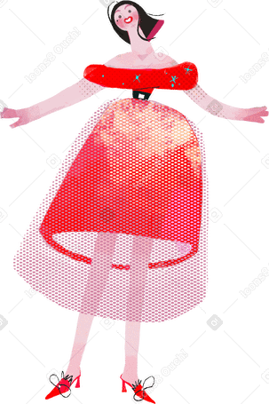 madame in red Illustration in PNG, SVG