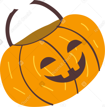 pumpkin basket Illustration in PNG, SVG
