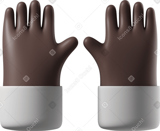 3D 举起黑皮肤的手 PNG, SVG