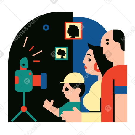 Family portrait Illustration in PNG, SVG
