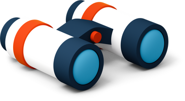 Side view of white binoculars PNG, SVG