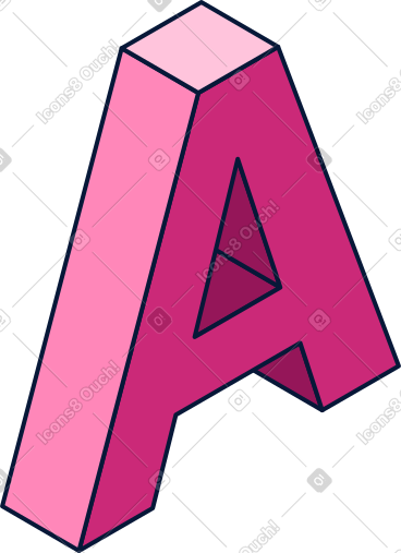 3D letter A PNG, SVG