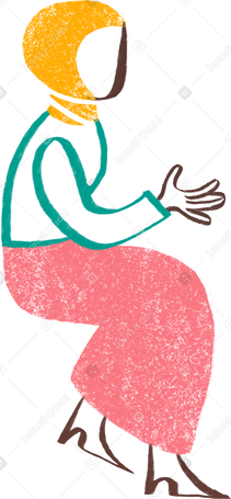 woman in hijab sitting Illustration in PNG, SVG