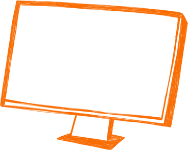 orange computer screen PNG, SVG
