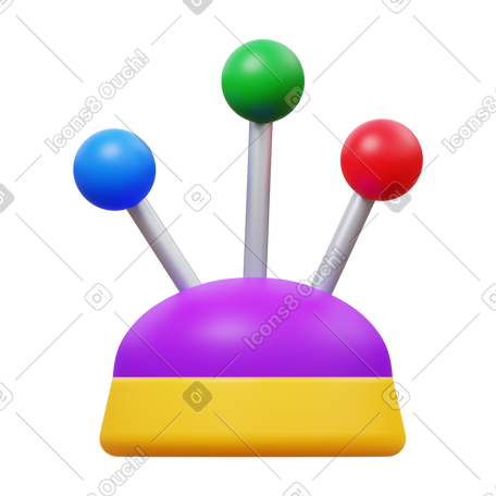 3D pin cushion PNG, SVG