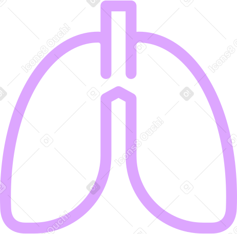 purple linear lungs PNG, SVG