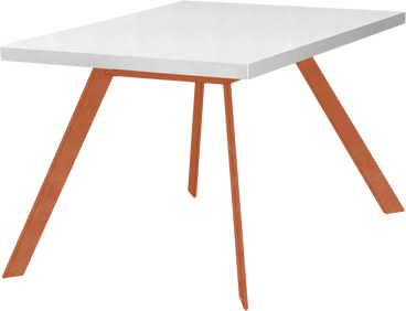 square table with gray top and wooden legs PNG, SVG