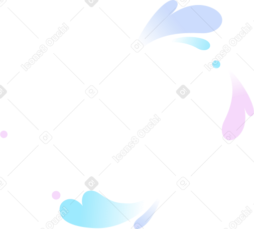 скрученные полупрозрачные перья холодных оттенков в PNG, SVG