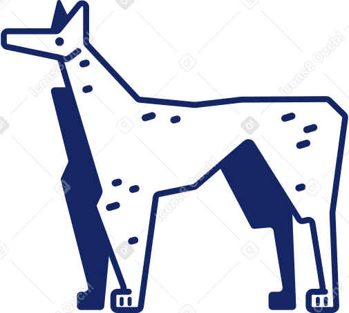 hound Illustration in PNG, SVG