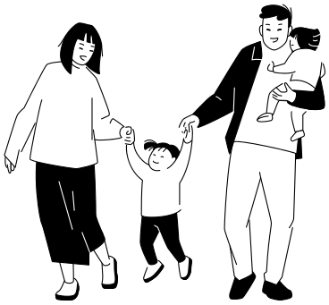 Familia feliz de paseo PNG, SVG