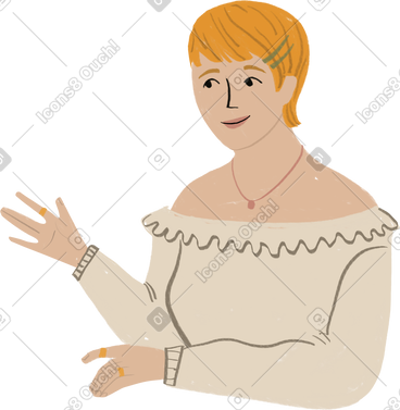 Blond woman smiling with her hand up PNG, SVG