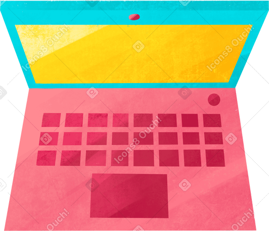 open laptop top view PNG, SVG