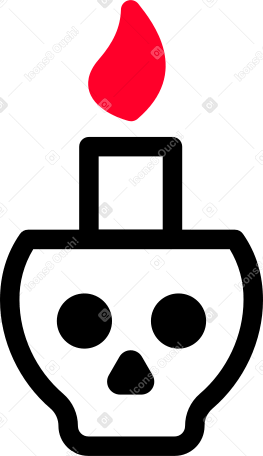 candle skull PNG, SVG