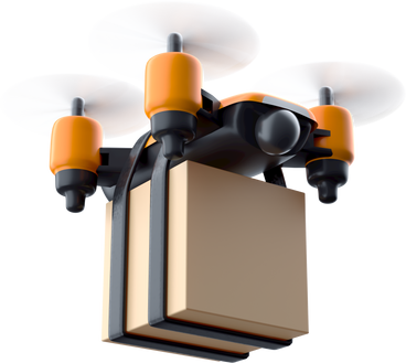 drone flying with package PNG, SVG