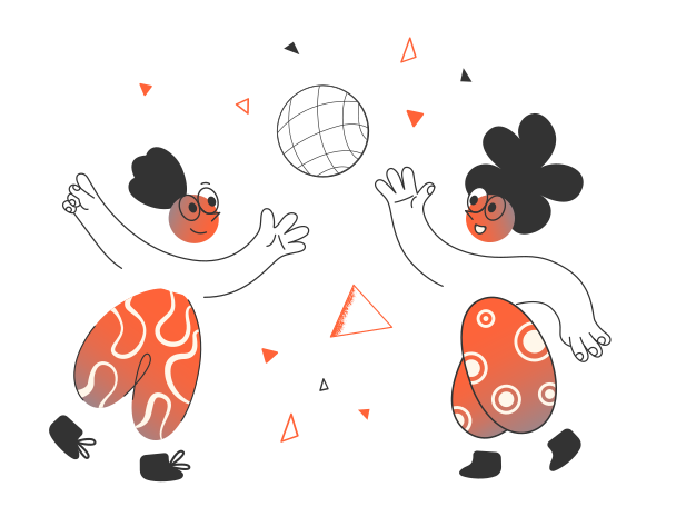 Kids playing Illustration in PNG, SVG