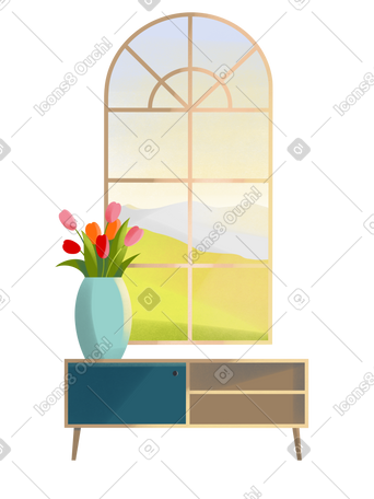 窗外的夏日风景 PNG, SVG