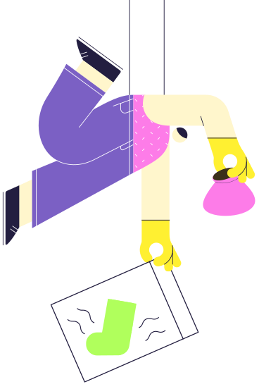 Cleaner picking up a dirty sock PNG, SVG