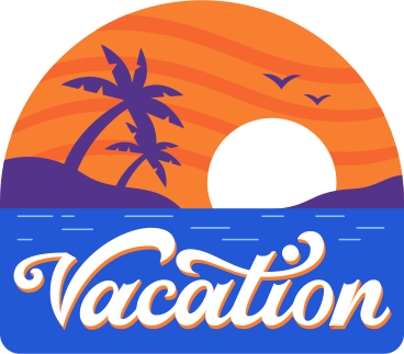 lettering vacation against sunset sea text PNG, SVG