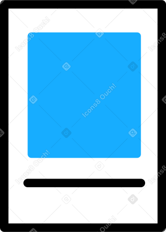 document with a blue image Illustration in PNG, SVG