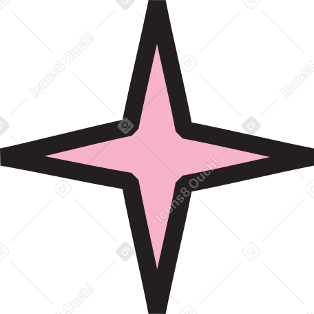 pink four pointed star Illustration in PNG, SVG