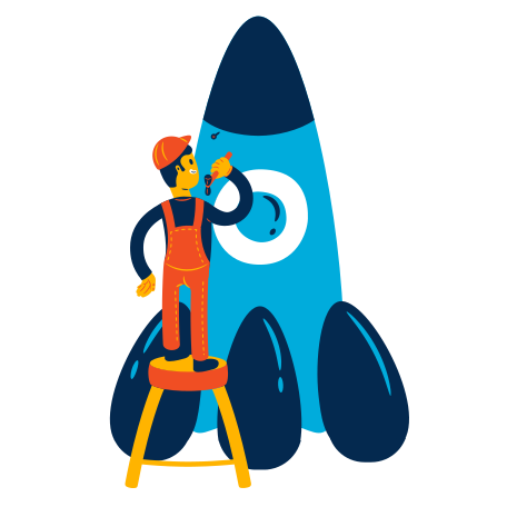 ロケットのメンテナンス のpngとsvgでのイラスト