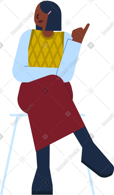 Woman sitting on a chair PNG, SVG