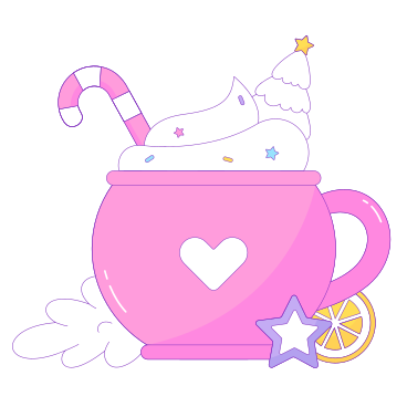 Mug with New Year sweets PNG, SVG