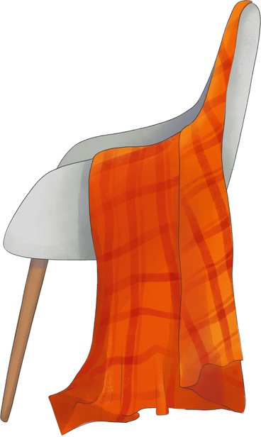 armchair with checkered blanket PNG, SVG