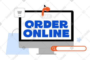 Lettering Order Online with e-commerce elements text PNG, SVG