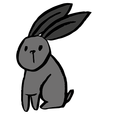 grey rabbit PNG, SVG