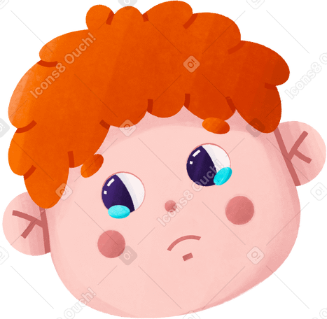little boy crying Illustration in PNG, SVG