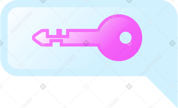 key in speech bubble Illustration in PNG, SVG