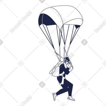 Parachutist line动态插图，格式有GIF、Lottie (JSON)、AE