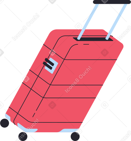 红色倾斜的手提箱 PNG, SVG